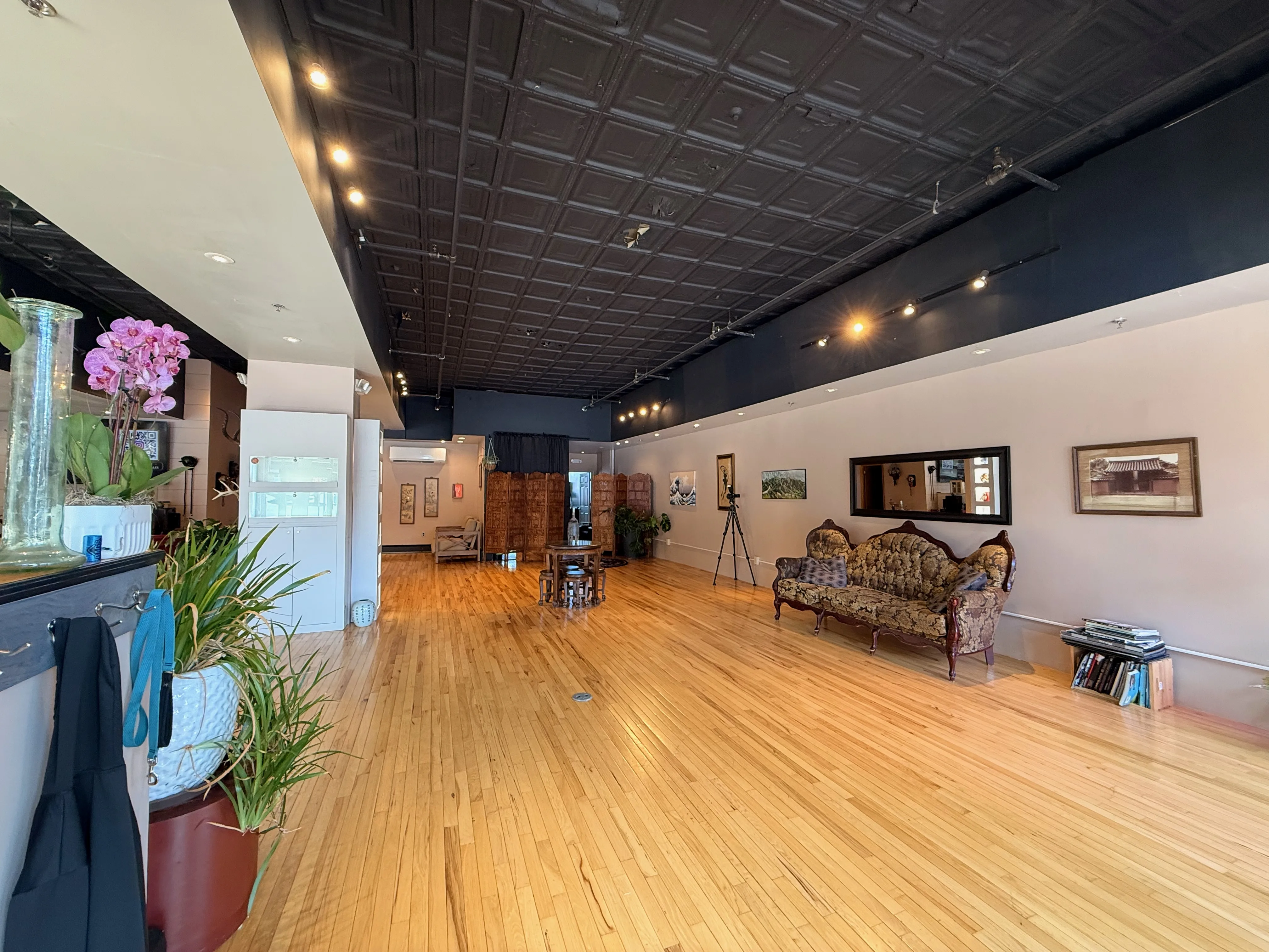 Reception counter and jewelry display inside Illustrated Alex Tattoo and Piercing